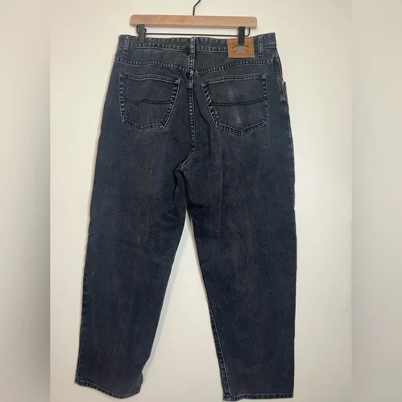 Tommy Hilfiger Vintage Classic Jeans Baggy Fit Black‎ Acid Wash Size 36 skater